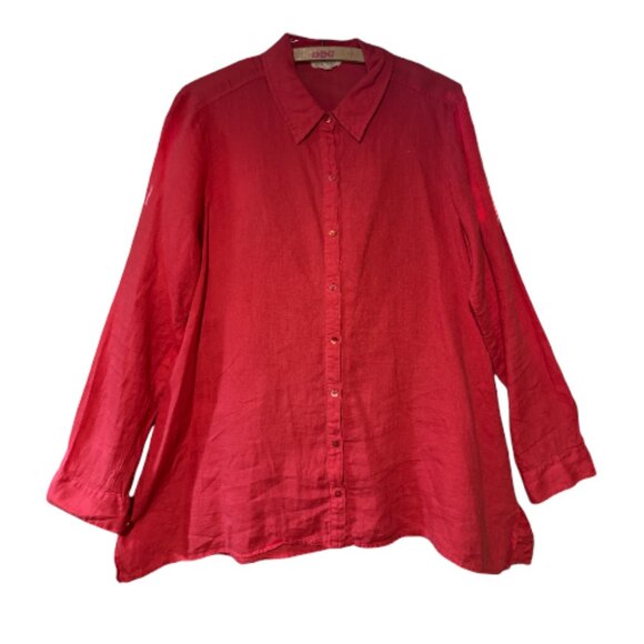 Eileen Fisher Casual A-Line Linen Blouse - Picture 1 of 6